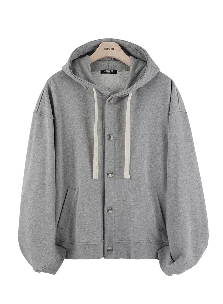 CONNOLLY BUTTON HOODIE [M.GREY]