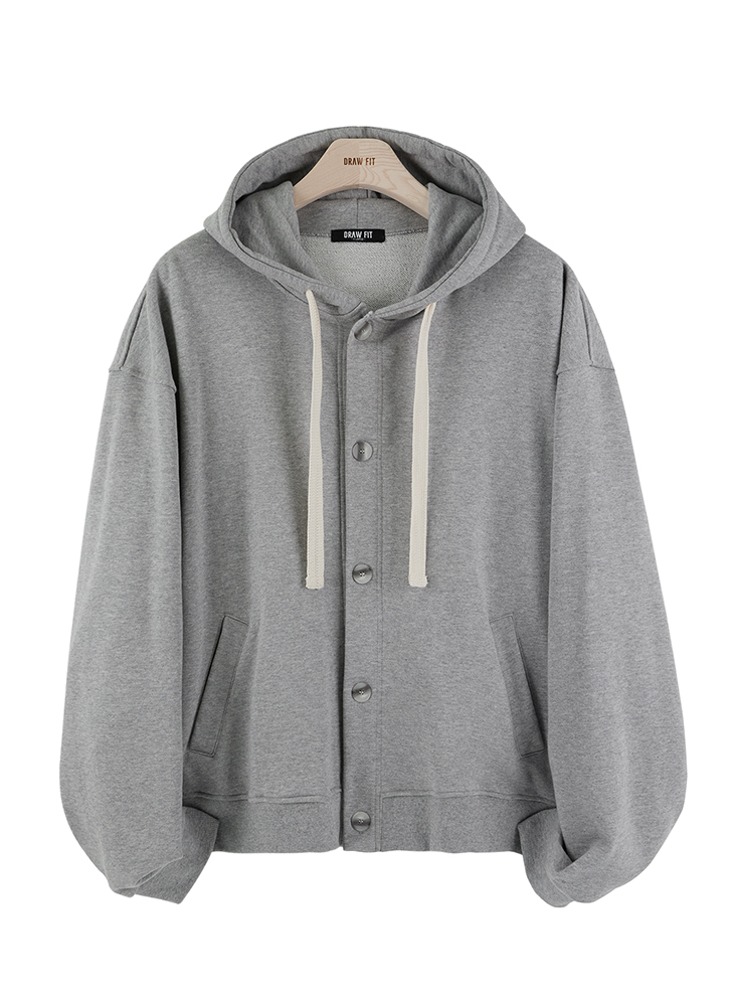 CONNOLLY BUTTON HOODIE [M.GREY]
