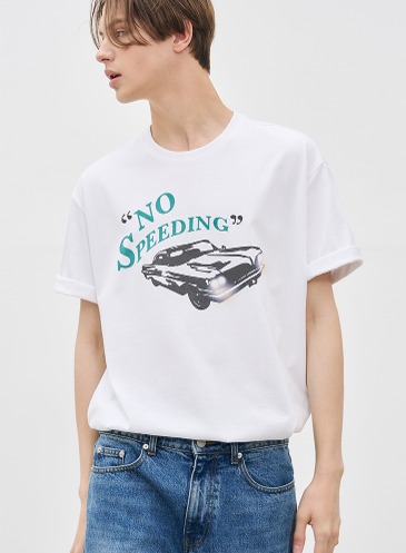 SPEEDING CLASSIC CAR T-SHIRT [WHITE]
