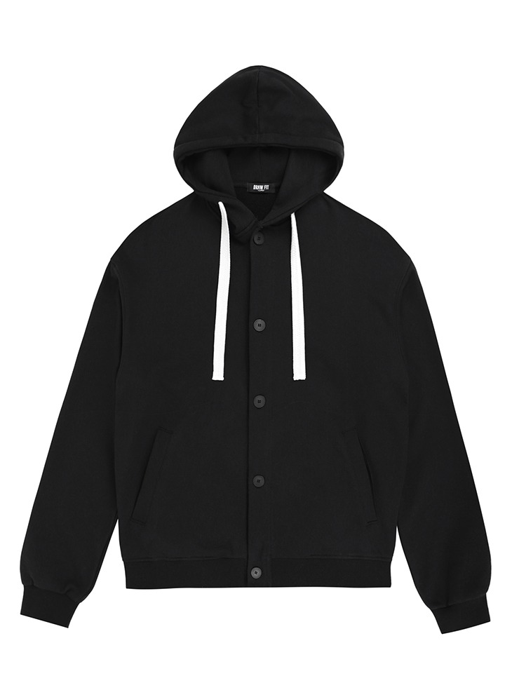 CONNOLLY BUTTON HOODIE [BLACK]