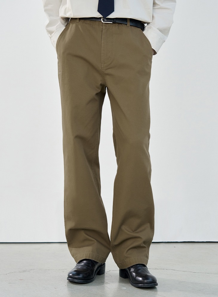 WASHED OFFICER CHINO PANTS [D.BEIGE]