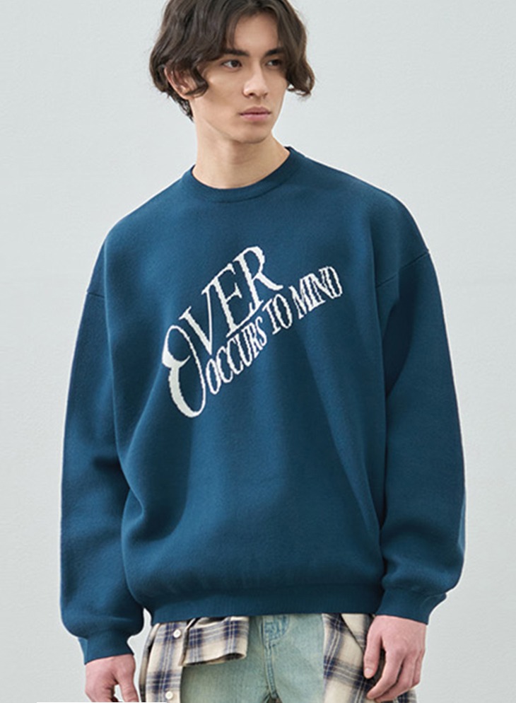 OCCURS LETTERING PULLOVER KNIT [BLUE]